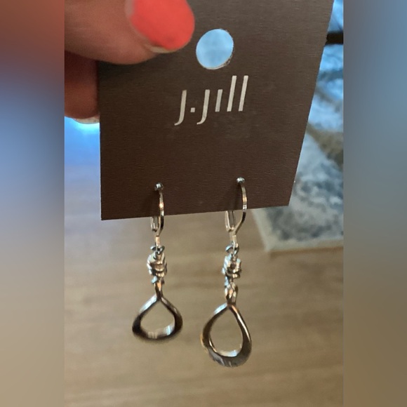 NWT J.Jill hammered gold & silver dangle earrings - Picture 5 of 5